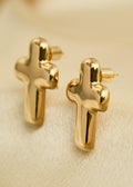 Gold vermeil cross stud earrings