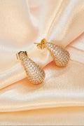 Gold-filled teardrop earrings with cubic zirconia accents